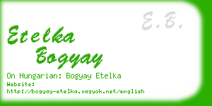 etelka bogyay business card
